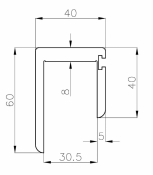 Профиль окантовочный 30 мм x 1000mm