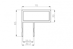 Alu profil for rear door frame