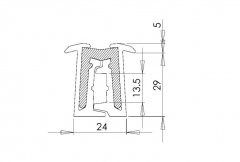 Kunststoffecken zu Deckelprofil 90x90 mit Lampeneinbau möglichkeit