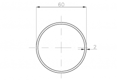 Aluminum tube d=60x2,0mm