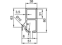 Aluminum curtain rail