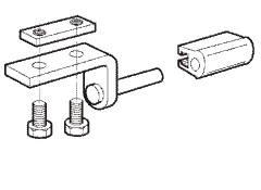 Set articulaţie pentru uşă aluminiu 25 mm