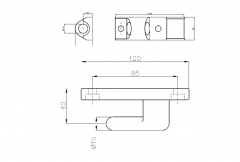 TIR hinge garniture 120 mm