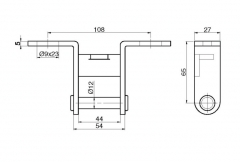 Articulaţie pentru uşă aluminiu 25mm