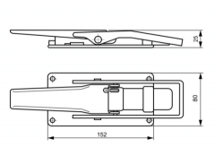 Închizător oblon aplicat 152x80mm