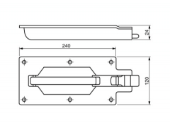 Închizător înnecat cu limbă 240x120mm