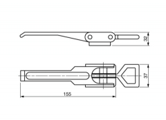 Zinc plated lock 155x37