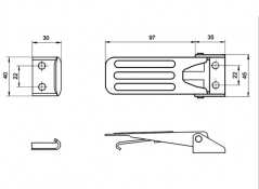 Zinc plated steel adjustable bonnet hook