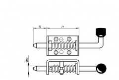 Spring bolt 106 mm