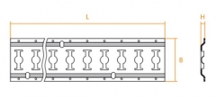 Oceľová kotviaca lišta s kombinovaným otvorom - Ø25