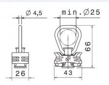 Zurrmuldeauge zu Aluschiene 400 daN 