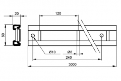 Cargo restraint rail- external