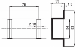 Şină îngropată pt. fixare marfă, cu bare L=2000mm