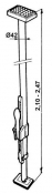 Aluminijuska šipka sa stopom 2,10-2,47m d42