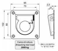 recessed lashing ring with spring