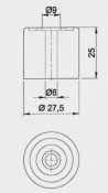 Gumiütköző d27,5x25 hengeres