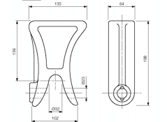 Kengyel  20t; h=136; 2 hornyos