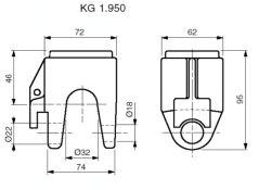 Furcă articulaţie d16t; d=18/22; h=46