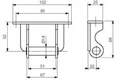 Articulaţie de basculare d=14 pentru SP25