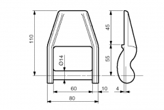 Articulaţie de basculare d=14 h=100mm