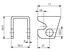 Furcă articulaţie basculare d=14mm