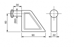 Furcă articulaţie superioară d=20