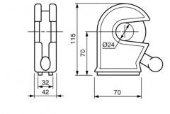 Articulaţie basculare superioară d=24