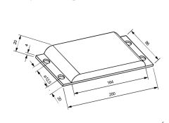 Pernă cauciuc pe placă de oţel 200x86x20 mm