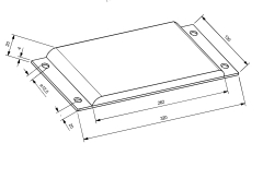 Pernă cauciuc pe placă de oţel 320х130х20 mm