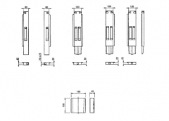 3.Stĺpiky pre sklápače odnímateľné - prevedenie s 1 uzáverom