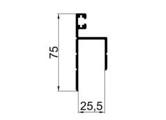 Ledge profile 25 mm with rubber 