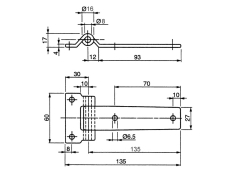 Side door hinge 30-105x27