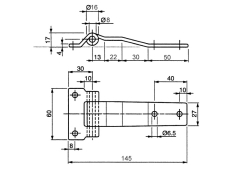 Side door hinge 145x60