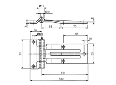 Side door hinge 180x85