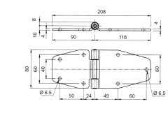 Side door hinge 208x80