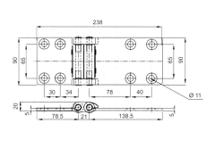 Side door hinge 238x90