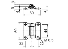 Side door hinge 60x60