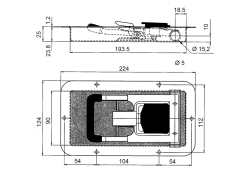 Recessed lock, d=15 h=25