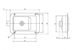 Recessed side door lock - inox with key