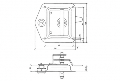 Recessed side door lock with arm and key