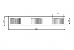 Grilaj aerisire 1500x250mm