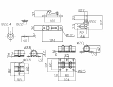 Stangeverschluss Kit d=22 inox BIG6