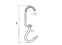 Meet hook for tube d=60