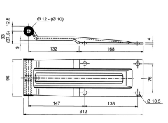 Hinge with four boreholes 300mm