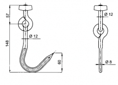 Jointed meet hook