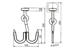 Double jointed meet hook