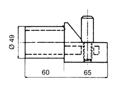 Meet tube end,rear fix with pin d=60