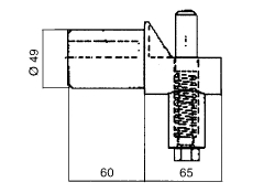 Fleisch Rohr d60 Kappe, hinten mit Feder