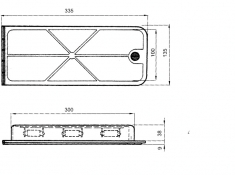 Recessed cieling lamp 12V,square 335x135x38