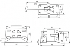 Türhalter l=92 Kit, inox